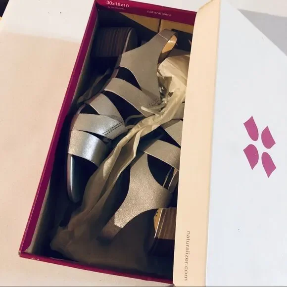 Naturalizer Silver Suede Felicity Gladiator Sandal - Picture 3 of 6